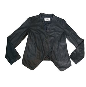 BB Dakota Leather Coat Jacket Streetwear XS Open Front Black